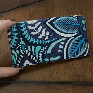 Vera Bradley Teal and Navy Floral Wallet